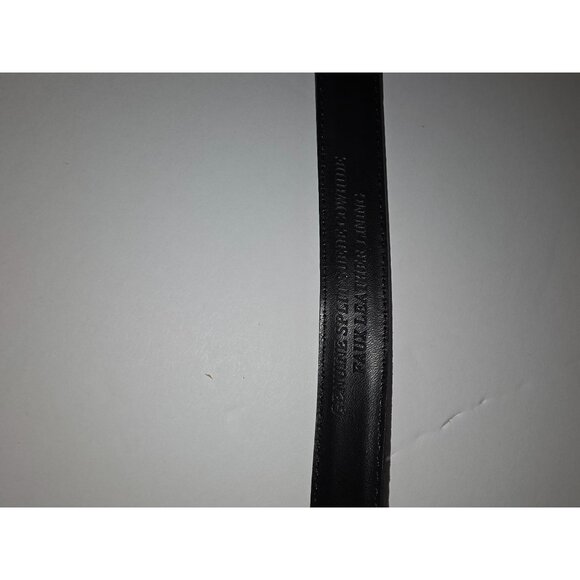 Jones NY Womens Black Split Suede Cowhide Leather Belt Gold Buckle Large - Picture 6 of 6